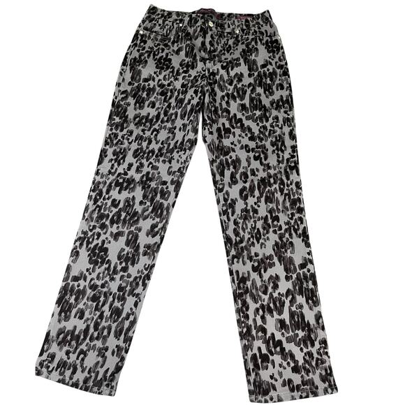 women's Amanda Vanderbilt jeans leopard print excellent condition size 10 - Picture 1 of 9
